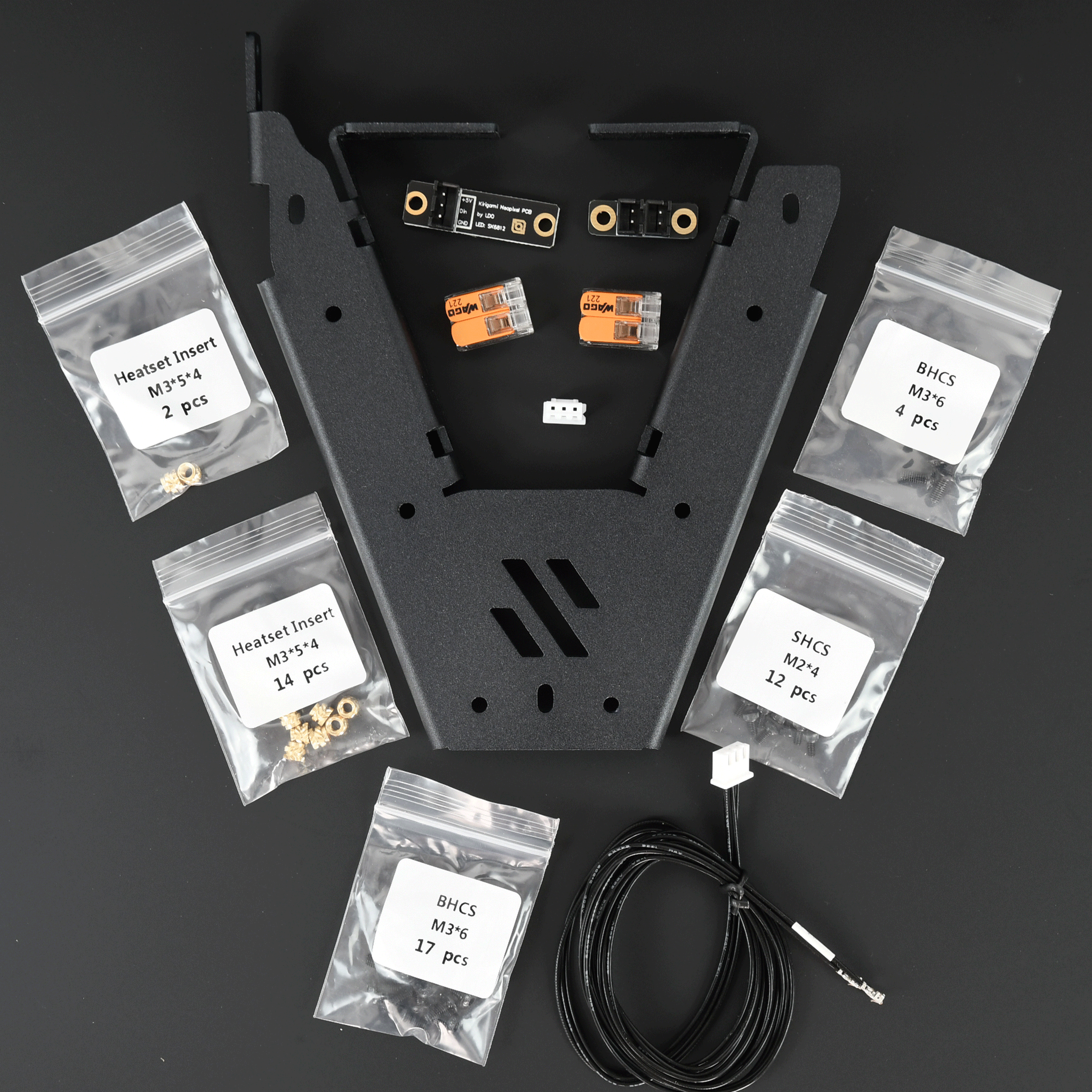 LDO Kirigami Bed Mount Kit for Voron V0 – Lightweight Rigid Z Bed Upgrade with Integrated Wiring & Easy Assembly